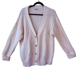 FAHERTY Cream Knit Cotten Cardigan Sweater Women XL V-Neck Button Front
Minimal
